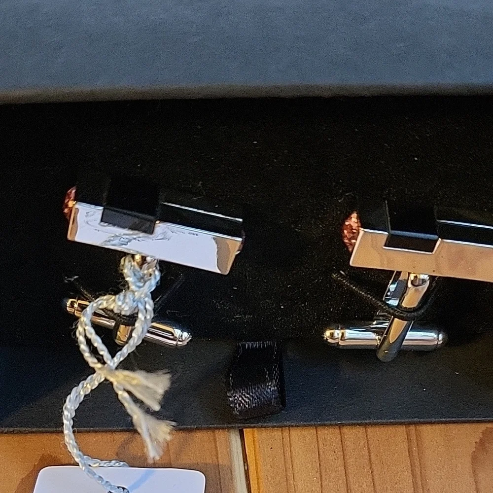 Swarovski Silver and Pink Airplane Cuff Links